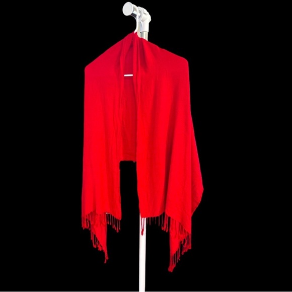 Unbranded Red Shawl/ Scarf/ Wrap with Fringe - Picture 1 of 2